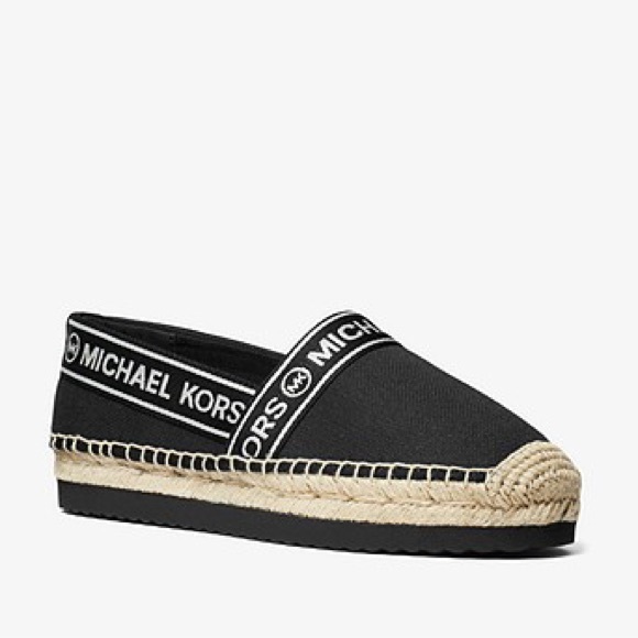 Michael Kors Mathilde Logo Tape Linen Espadrille - Picture 1 of 7